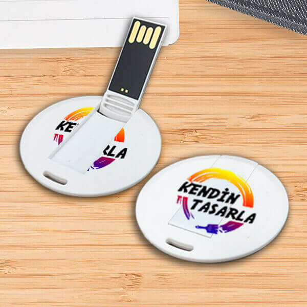 Kendin Tasarla Yuvarlak Kart Usb Flash Bellek
